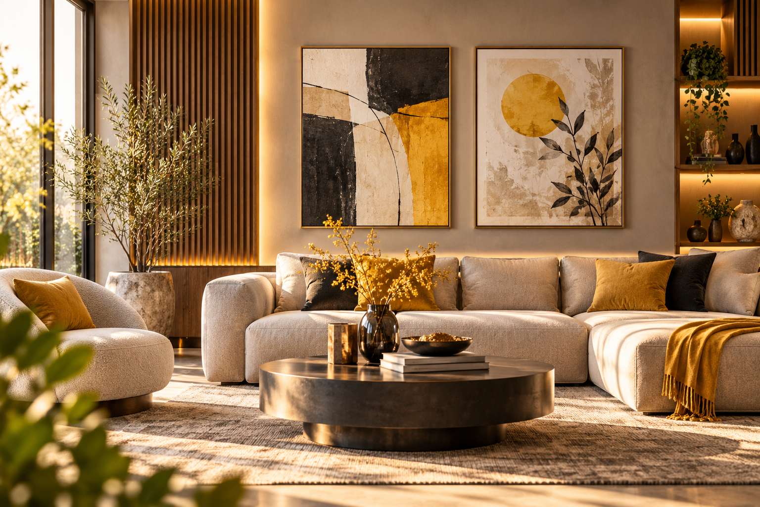 Ambiente decorado com quadros Quadroshop
